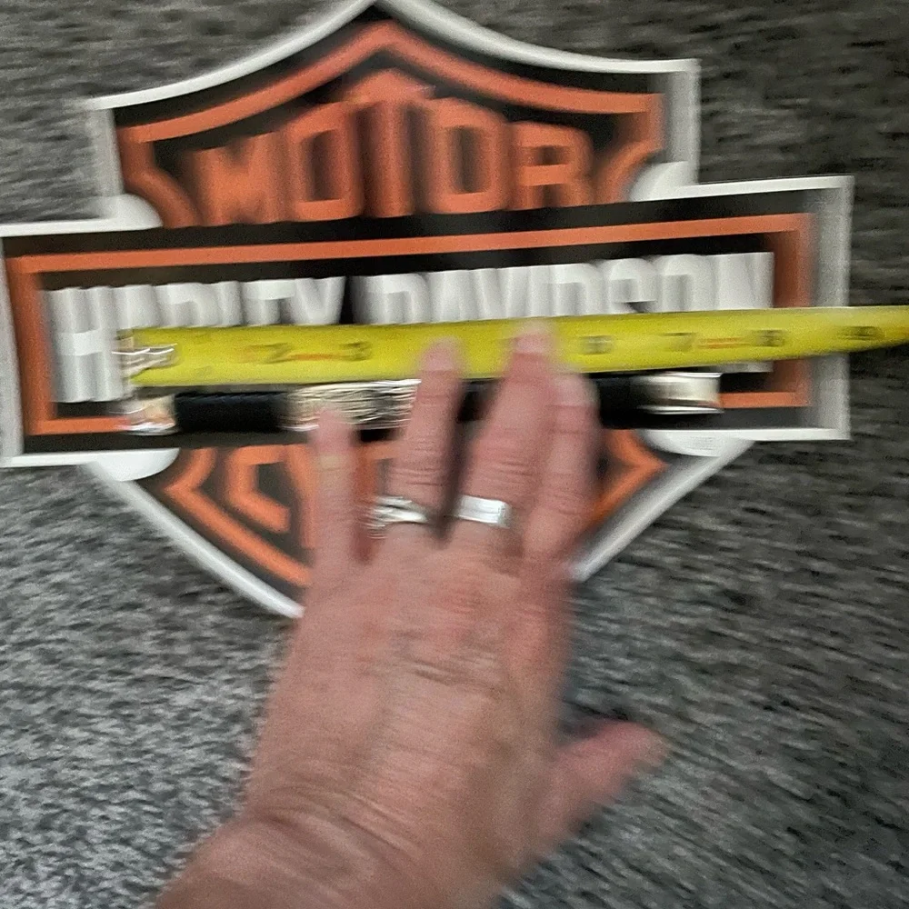 Harley Davidson Black Leather Bracelet with Silver Clasp - Picture 5 of 5